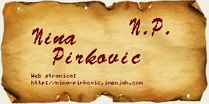 Nina Pirković vizit kartica